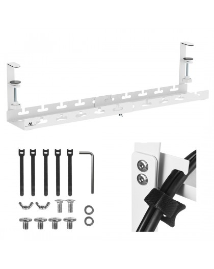 Maclean under-desk cable organizer, max. load 5kg, max. 728mm, white, MC-103 W