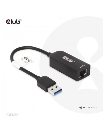 CLUB3D USB 3.2 Gen1 Type A to RJ45 2.5Gbps Adapter