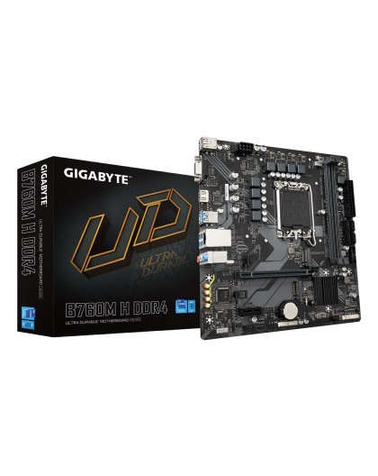 GIGABYTE B760M H DDR4 Motherboard - Supports Intel Core 14th Gen CPUs, 6+1+1 Phases Digital VRM, up to 3200MHz DDR4 (OC), 2xPCIe