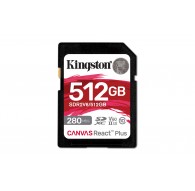 Карта памяти Kingston Technology 512GB Canvas React Plus SDXC UHS-II 280R/150W U3 V60 для Full HD/4K
