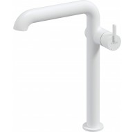 Tall washbasin mixer with rectangular spout