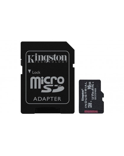 Kingston Technology 16GB microSDHC Industrial C10 A1 pSLC Card + SD Adapter