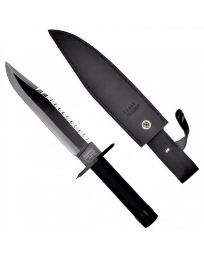 Cinema Classic Rambo I Large knife with leather scabbard CC-H1 360 mm Black