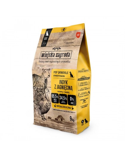 WIEJSKA ZAGRODA Turkey with lamb M - dry dog food - 9kg