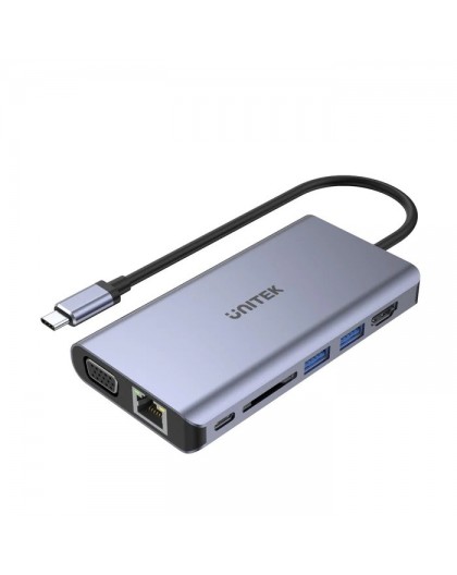 Unitek D1019B USB-C Hub 8W1 USB-C 3.1, PD 100W, D1019B