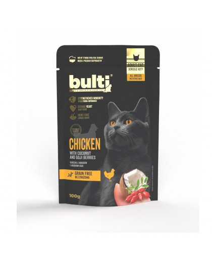 BULTI Superfoods Chicken with coconut and goji berries - wet cat food - 100g