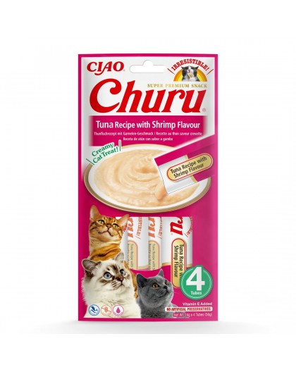 INABA Churu Tuna with shrimp flavour - cat treats - 4x14 g