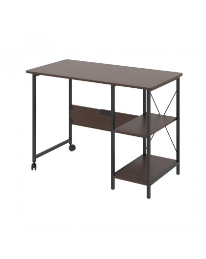 Maclean loft folding desk, dimensions: 107x45x75cm, max - 150 kg, with top, dark walnut color, MC-411 B
