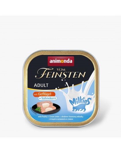 ANIMONDA Vom Feinsten Adult Milkies with Poultry and Creamy Filling - Wet Cat Food - 100g