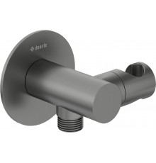 Round angled connector with handset holder