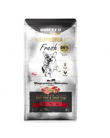 BIOFEED Euphoria Fresh Adult Mini & Small Pork with beef - dry dog food - 2kg