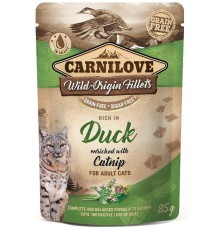 CARNILOVE CAT POUCH Wet cat food Duck, Catnip 85 g