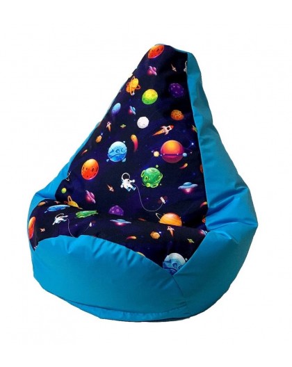 Sako bag pouffe pear print blue planets XL 130 x 90 cm