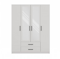 Topeshop ROMANA 160 BIEL bedroom wardrobe/closet 11 shelves 4 door(s) White