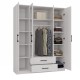 Topeshop ROMANA 160 BIEL bedroom wardrobe/closet 11 shelves 4 door(s) White