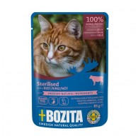 BOZITA sterilised beef jellied pieces - wet cat food - 85g