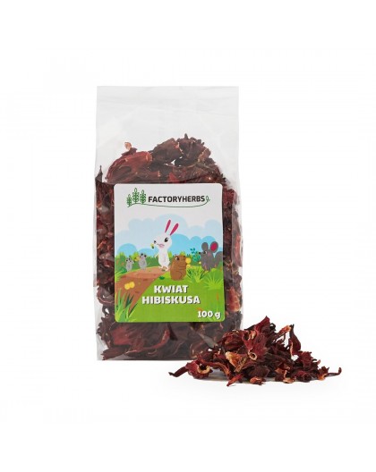 FACTORY HERBS Hibiscus flower - treat for rodents and rabbits - 100g