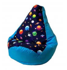 Sako bag pouffe pear print blue planets L 105 x 80 cm