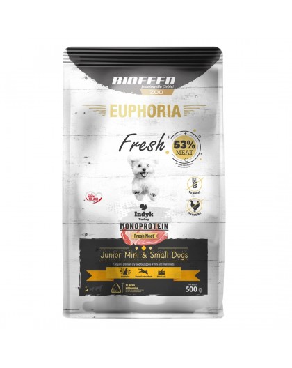 EUPHORIA Fresh Junior Monoprotein Turkey XS/S - dry dog food - 500g