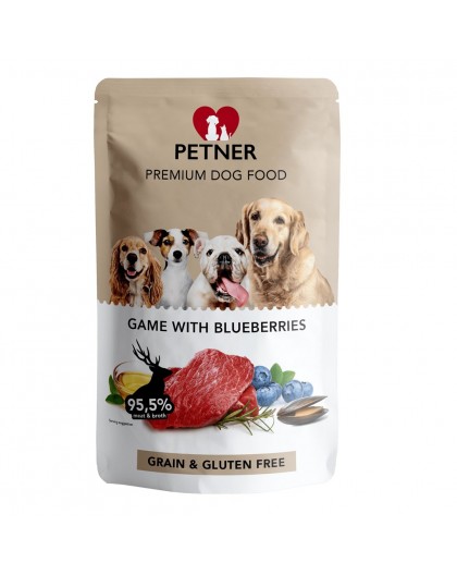 PETNER Venison with blueberries - wet dog food - 500g