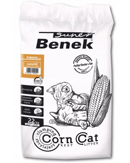 SUPER BENEK Corn Classic Corn cat litter Natural, Clumping 35 l