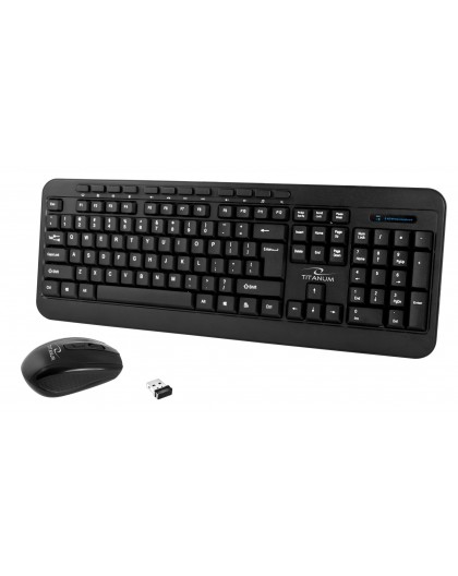TITANUM TK108 Keyboard + USB mouse Black