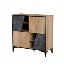 Cama 4D bookcase OVO 90x38xH90 oak/concrete