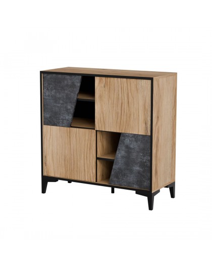 Cama 4D bookcase OVO 90x38xH90 oak/concrete