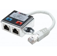 Intellinet 2-Port Modular Distributor, Cat5e, FTP, allows two RJ45 ports to share one Cat5e network cable