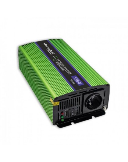 Qoltec Monolith power adapter/inverter Auto 1200 W Green