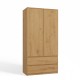 Topeshop SZAFA MALWA ART bedroom wardrobe/closet 5 shelves 2 door(s) Oak