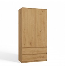 Topeshop SZAFA MALWA ART bedroom wardrobe/closet 5 shelves 2 door(s) Oak