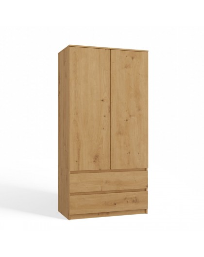 Topeshop SZAFA MALWA ART bedroom wardrobe/closet 5 shelves 2 door(s) Oak