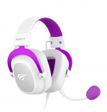 Havit H2002d - gaming headphones, white and purple
