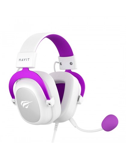 Havit H2002d - gaming headphones, white and purple