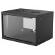 Intellinet 19" Network Cabinet - Wall Mount (Basic), 6U, 400mm Deep, Black, Flatpack, Max 50kg, Usable Depth 340mm, Glass Door, 