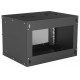 Intellinet 19" Network Cabinet - Wall Mount (Basic), 6U, 400mm Deep, Black, Flatpack, Max 50kg, Usable Depth 340mm, Glass Door, 