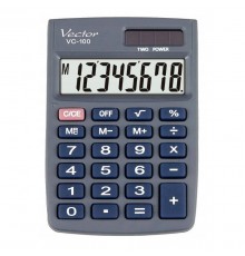 Vector KAV VC-100 office calculator, 8 digits, 58 x 88.5 mm, grey