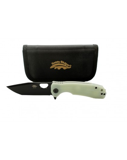 Honey Badger Tanto Medium Black DLC Jade Knife