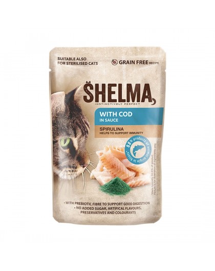 SHELMA with cod in sauce - wet cat food - 85g