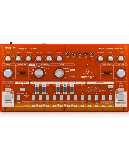Behringer TD-3-TG Syntezator linii basowej pomarańczowy przeźroczysty