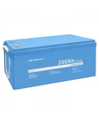Qoltec LiFePO4 Battery 25.6V 200Ah BMS