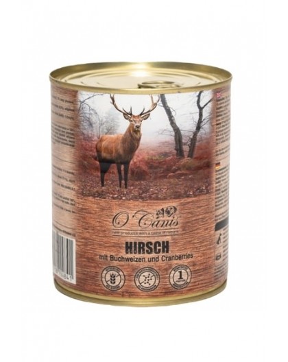 O'CANIS canned dog food- wet food- deer with buckwheat- 800 g