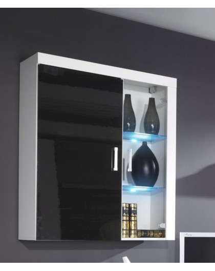Cama hanging display cabinet SAMBA white/black gloss