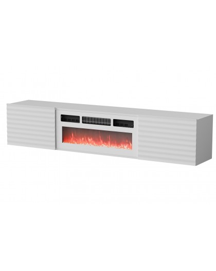 Cama RTV Cabinet TULA 183x35x37 white matt + white mantelpiece