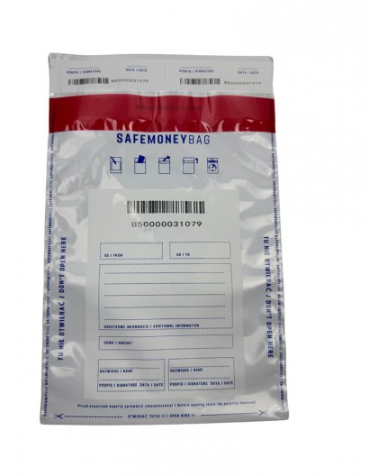 Security envelopes BESTPAK SAFEMONEYBAG deposit envelopes 190x260+35 mm B5 100 pcs. White