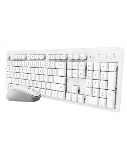 Trust Ody II Wireless US - set (keyboard + mouse), white