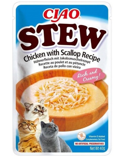 INABA Ciao Stew Chicken & Scallop - cat treats - 40g