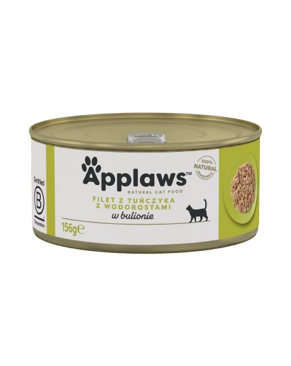 APPLAWS Tuna fillet with seaweed in broth - wet cat food - 156g