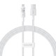 Baseus Gem USB to IP 2.4A fast charging cable 1 m White
